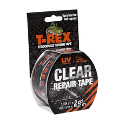T Rex Tape Ferociously Strong Clear Repair Tape, 48mm x 8.2m easy to tear by hand and it sticks to wet surfaces in all weather and is UV resistant