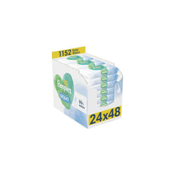 Pampers Harmonie Aqua Baby Wipes 24 Packs of 48 Wipes = 1152 Baby Wet Wipes, Help restore natural skin pH,delicate lotion with 99% water