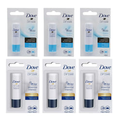 6 x 4.8g Dove Lip Balm Hydro Deep Nourishing & Hydrating Care Lip Care - 6 x MIX As Per Picture