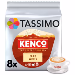 Tassimo Kenco Flat White Coffee Pods (Pack of 5, Total 40 Coffee Capsules)