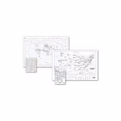 National Geographic Maps NGMRE01021221B World & United States Coloring Map Pack Bundle