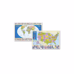 National Geographic Maps NGMRE01021233B World & United States Map for Kids - Poster Size