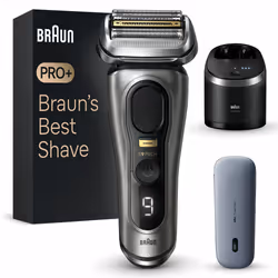 Braun Series 9 Pro+ 9575cc Wet & Dry, Foil shaver, Metallic, Battery, Lithium-Ion (Li-Ion), 90 min, Box