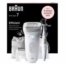 Braun Silk-épil 7 Silk-epil 7 S7-241 Epilator, White, 40 tweezers, Battery, 100-240 V, 50-60 Hz, Built-in battery