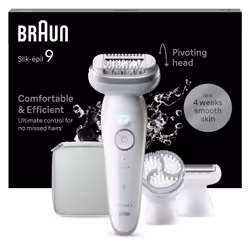Braun Silk-épil 9 Silk-epil SE9-061 Epilator, White, 40 tweezers, Battery, 100-240 V, 50-60 Hz, Built-in battery