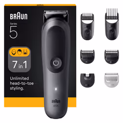 Braun AIO5520, Black, Grey, 0.5 mm, 2.1 cm, Battery, 120 min, Built-in battery