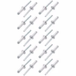 sourcingmap 20 Pcs 6mm x 20mm Aluminum/Steel Open End Blind Rivets