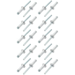 sourcingmap 20 Pcs 6mm x 20mm Aluminum/Steel Open End Blind Rivets