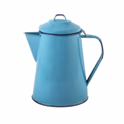 cinsa Enamelware coffee Pot Turquoise color - 8 cups - camping Essentials - Hot Water for coffee and Tea - Light and Resistan ...