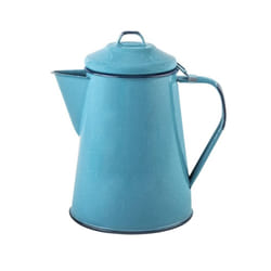 cinsa Enamelware coffee Pot Turquoise color - 8 cups - camping Essentials - Hot Water for coffee and Tea - Light and Resistant