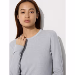 Uniqlo Japan SofT Rib Crewneck T  Long Sleeve - 03 GRAY/XS