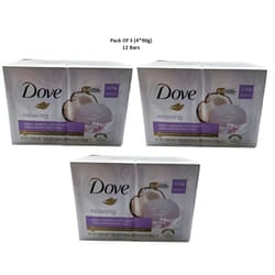 3 X Dove Relaxing Beauty Bar Soap  4 X 90g (12 Bars)