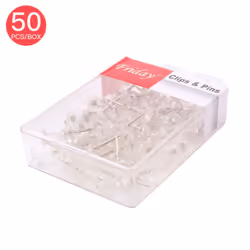 50pcs Push Pins Transparent Plastic Head with Metal Point Thumb Tacks Marking Pins Wall Tacks Map