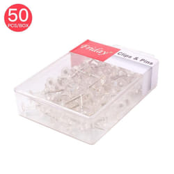 50pcs Push Pins Transparent Plastic Head with Metal Point Thumb Tacks Marking Pins Wall Tacks Map