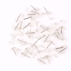 50pcs Push Pins Transparent Plastic Head with Metal Point Thumb Tacks Marking Pins Wall Tacks Map