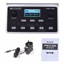 MOOER PE100 Portable Multi-effects Processor Guitar Effect Pedal 39 Effects 40 Drum Patterns 10 - UK Plug