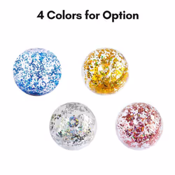 40cm/16inch Beach Ball Transparent Inflatable Swimming Pool Toy Ball with Beautiful Confetti - silver