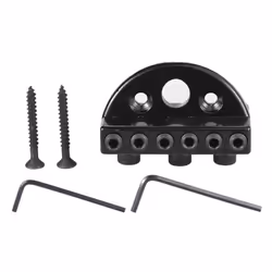 6-string Headless Electric Guitar String Locking Nut Set with 2 Wrench 2 Screw Black