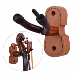 Hardwood Violin Hanger Hook with Bow Holder for Home & Studio Wall Mount Use Rosewood Color