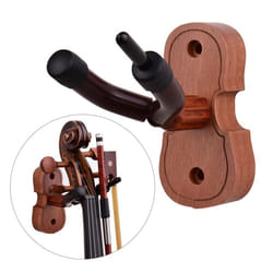 Hardwood Violin Hanger Hook with Bow Holder for Home &amp; Studio Wall Mount Use Rosewood Color