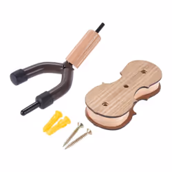 Hardwood Violin Hanger Hook with Bow Holder for Home &amp; Studio Wall Mount Use Rosewood Color