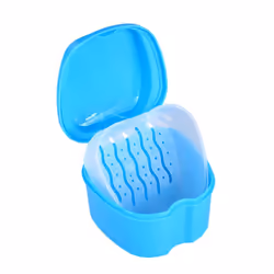 Denture Bath Box Appliance False Teeth Storage Case Rinsing Basket Retainer