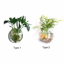 Home Decoration Wall Mount Fish Tanks Goldfish Bowl Acrylic Hanging Aquariums Flowerpot Flower Vase - 150mm &amp; type 2