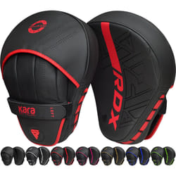 RDX Boxing Pads Curved Focus Mitts, Maya Hide Leather KARA Hook and jab Training Pads, Adjustable Strap Ventilated, MMA Muay Thai Kickboxing Coaching