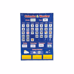 Learning Resources  Calendar & Weather Pocket Chart - Multi Color, 138 Piece