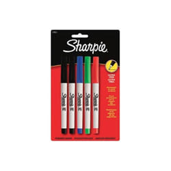 Sanford 450259 Sharpie Ultra Fine Point Permanent Markers 5-Pkg-Red  Blue  Green  2 Black