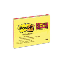 3M  Super Sticky Large Format Notes  8x6  Four Colors  Four 45-Sheet Pads/pk