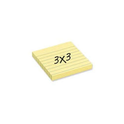 3M  Sticky note Notes, Lined, 3 in. x 3 in., 100 Sheets-PD, 12-PK, Yellow
