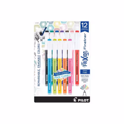 Pilot Frixion Fineliner Erasable Marker Pens - 12 Piece
