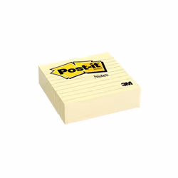 3M Company MMM675YL Post It Ruled Note Pads 4X4 Canary Yellow