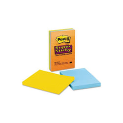 3M  Super Sticky Notes  4 x 6  Three Neon Colors  Three 90-Sheet Pads Pack