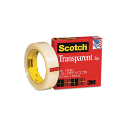 3M  Transparent Glossy Tape  1&apos;&apos; x 72 Yards  3&apos;&apos; Core  Clear