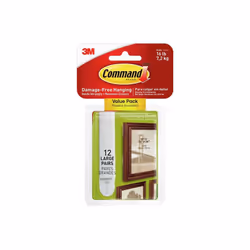 3M Large White Picture Hanging Adhesive Strips - Pack of 12