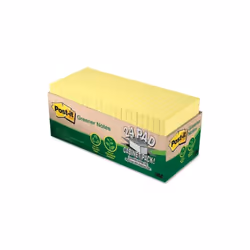 3M  Post- it Notes Recycled 3 in. x 3 in. 75 Sht- PD 24PD- PK Canary YW