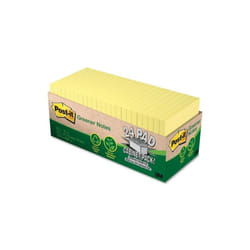 3M  Post- it Notes Recycled 3 in. x 3 in. 75 Sht- PD 24PD- PK Canary YW