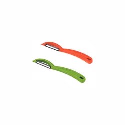 Straight/Serrated Swiss Swivel Peeler, Set of 2, Green/Red