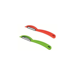 Straight/Serrated Swiss Swivel Peeler, Set of 2, Green/Red