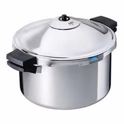 KUHN RIKON Duromatic, 8 L, Round, Stainless steel, Bakelite, Stainless steel, Black, Ceramic, Gas, Halogen, Induction