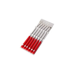 32206 Cheese Fondue Forks Swiss Cross 6 Pieces Stainless Steel SilverRed 265 x 15 x 15 cm