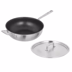 KUHN RIKON CULINARY FIVEPLY Wok coated Ø 28 cm, Round, Wok/Stir-Fry pan, Stainless steel, Stainless steel, 240 °C, Aluminium, ...