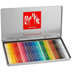 Caran Dache Metal tin with 40 assorted colours