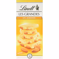 Lindt Les Grandes White Chocolate Bar With Sweet Caramelized Almond Pieces - a luxury chocolate bar, 150 g