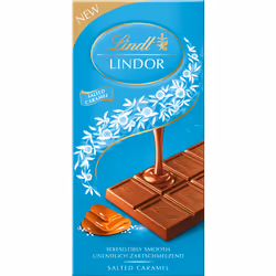 LINDT Lindor Bar Salted Caramel 100g (Pack of 18)