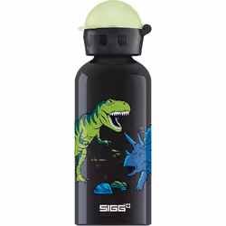 SIGG - Kids Water Bottle - KBT Glow Moon Dinos - With Glow Top - Leakproof - Lightweight - BPA Free - Aluminum - Blue - 14 Oz