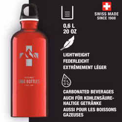 SIGG - Aluminum Water Bottle - Traveller Red & White - Swiss Design - with Screw Cap - Leakproof  Lightweight - BPA Free - 20 Oz