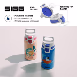 Sigg - Kids Water Bottle - Shield ONE Space - Leakproof - Lightweight - BPA Free - Stainless Steel - Blue With Astronaut - 17 Oz